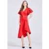 Dámske spoločenské červené krátke šaty - M