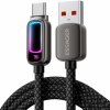 ESSAGER opletený nabíjací a dátový kábel s podsvietením - USB-A na USB-C - 2 m - čierny - možnosť vrátiť tovar ZADARMO do 30tich dní