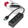 AXAGON HUE-S2B, 4x USB 3.0 CHARGING hub, micro USB nap. konektor, kabel USB-A 30cm HUE-S2B