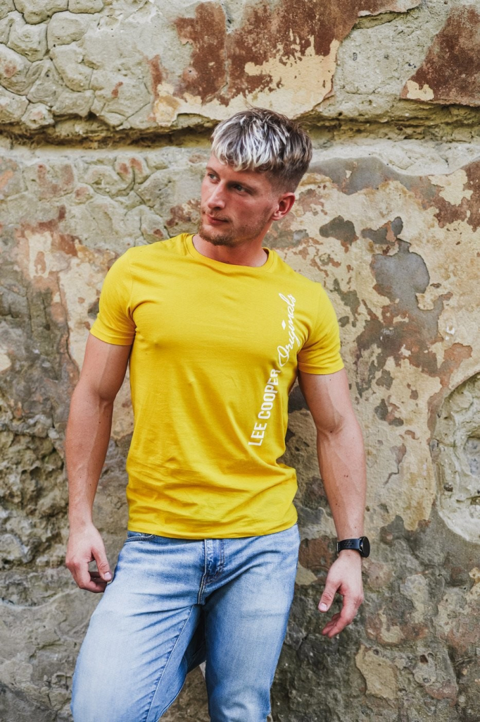 Lee Cooper pánske tričkoSignature žlté