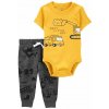 CARTER'S Set 2dielny body kr. rukáv, tepláky Yellow Transport chlapec 3m