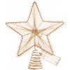Kovová svietiaca špička na vianočný stromček Golden Glow, 20 x 24 cm, 10 LED