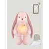 MyHummy Bunny rouge 7 v 1 s APP DUO (s termoforem) - šumiaci medvedík králik ružový - plyšový zaspávačik maznáčik vydávajúci biely šum