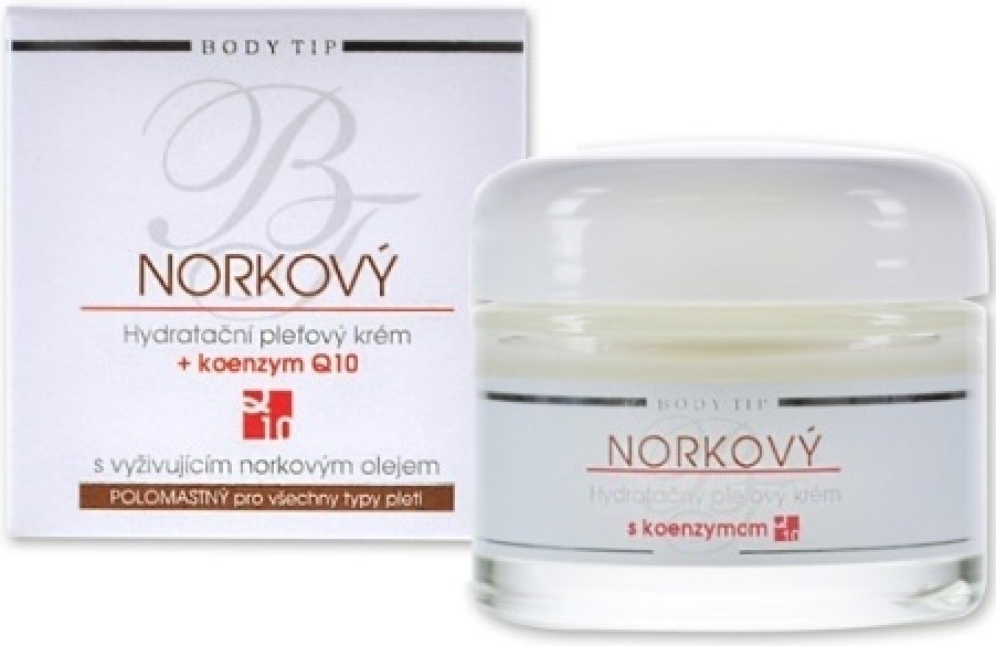 Body Tip norkový hydratačný pleťový krém s koenzýmom Q10 a norkovým olejom polomastný pre všetky typy pleti 50 ml