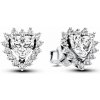 PANDORA Halo náušnice Trblietavé srdce 293097c01