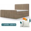 Čalúnená boxspring posteľ Magic plus 160x200 - béžová