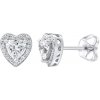 Silvego Strieborné náušnice srdce sa Swarovski ® Zirconia MWE02140