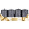 Sviečky adventné rustikálne metalické d5x8cm 4ks