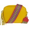 NovaKabelka.sk Bala Gialla Chiaro s prídavným popruhom V kožená talianska crossbody kabelka žltá