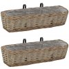 Květináč na balkon 2 ks proutěný s PE výstelkou 60 cm Hnědá 246829
