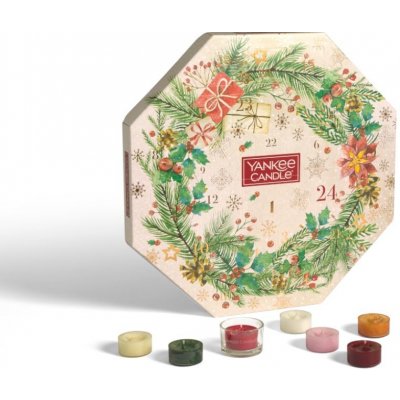Yankee Candle Adventný kalendár veniec 24 ks čajových sviečok + svietnik od  21,88 € - Heureka.sk