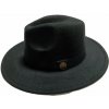 Pánsky čierny fedora klobúk – elegantný plstený model (Pánsky čierny fedora klobúk – elegantný plstený model)