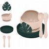 PETITE&MARS Set jedálenský silikónový TAKE&MATCH Desert Sand Misty Green 4 ks