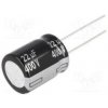 Kondenzátor elektrolytický THT 22uF 400VDC Ø16x20mm ±20%