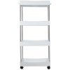 Ruhhy 24291 Regál na kolieskach, 4 police, biely