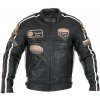 Pánska kožená moto bunda W-TEC Sheawen Black Farba čierna, Veľkosť XL
