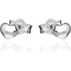 Šperky eshop - Strieborné náušnice 925 - lesklé ploché srdiečko X31.18