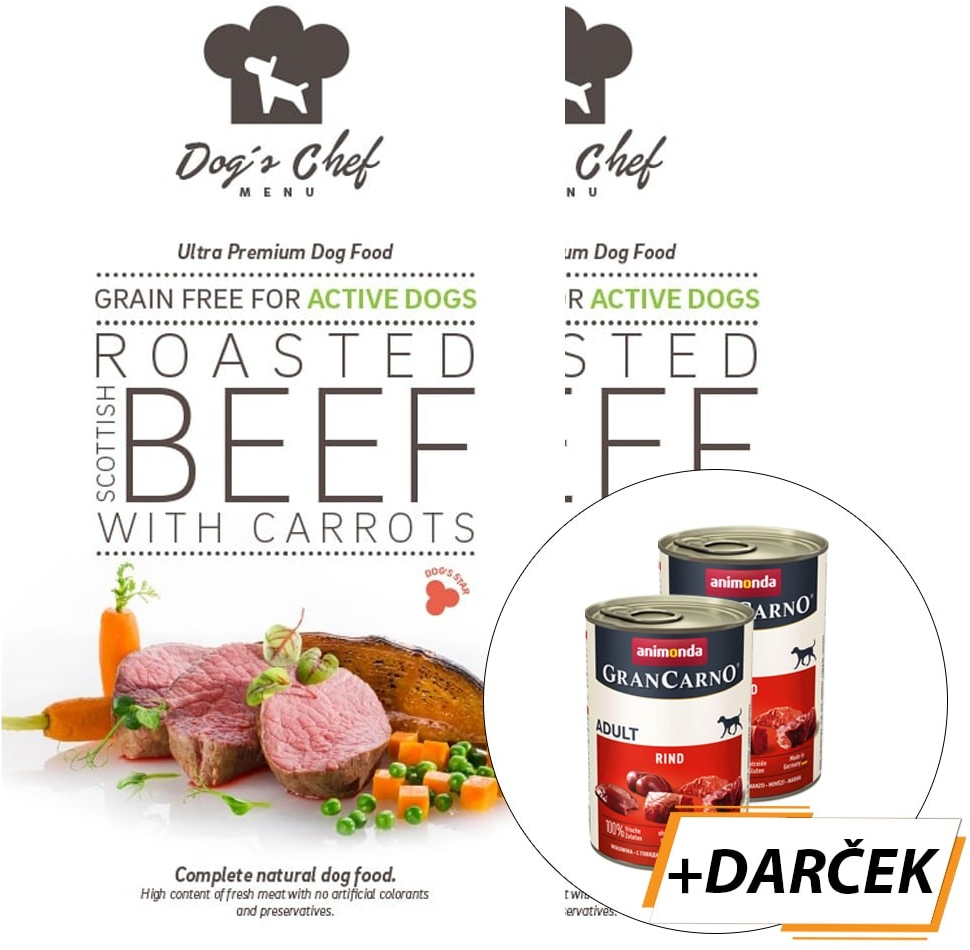 Dog´s Chef Roasted Scottish Beef with Carrots Active Dogs 2 x 6 kg