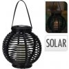 PROGARDEN Lampáš solárny čierna ratan 21x21 cm KO-CX2000240