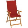 Skladacia záhradná stolička s poduškami teak / látka Dekorhome Červená