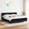Box spring postel s matrací černá 160x200 cm textil Černý 3129563