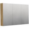 INTEDOOR Zrkadlová skriňa BEE, 3 dvere, el. zásuvka, IP44, š. 120cm, dub Hickory