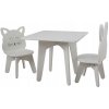 Detský stolík a dve detské stoličky mačka + zajac