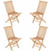 Skladacia stolička z teakového dreva DIVERO, 4 kusy
