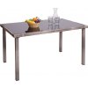 Design-Shop Záhradný stôl HWC-G19, polyratan,120x75cm sivohnedá