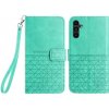 Peňaženkové kožené puzdro Rhombic Texture na Samsung Galaxy A25 5G - Zelená
