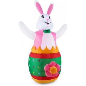 oneConcept Funny Bunny nafukovací veľkonočný zajac 180 cm dúchadlo, LED