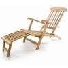 Záhradné drevené lehátko Diver Florentine s podnožkou - teakové drevo