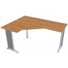Hobis Pracovný stôl Flex, ergo, pravý, 160x75,5x120 (60x60) cm, jelša/kov