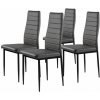 Sada 4 jedálenských stoličiek, ekokoža, sivá
