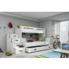 ImportWorld Dětská patrová postel Romana 3 - 3 osoby – bílá 200x120,