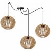 Light Home Závesné svietidlo Timber Spider 2, 3x drevené tienidlo
