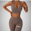 Legínovo Push-up fitness set Intense tmavo hnedý Veľkosť: S