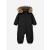 Detská teplá zimná kombinéza s umelou kožušinou Color Kids čierna
