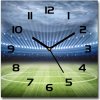 Sklenené nástenné hodiny štvorec Štadión 30x30 cm