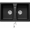 Blanco LEXA 8 čierna 525906 + Blanco MIDA-S chróm 521454