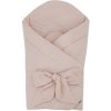 EKO Zavinovačka mušelínová s kokosovou vyberateľnou vložkou a mašľou Powder pink 75x75 cm RO-34-POWDER-PINK