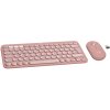 Logitech Pebble 2 Combo Tonal Rose, set klávesnice a myši, růžová, 920-012205, DE Qwertz