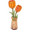 ROWOOD Drevené 3D puzzle Oranžové tulipány 76 ks