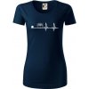 Kolky EKG - Dámske tričko z organickej bavlny Origin (GOTS) - XL ( Tmavomodrá (veľmi tmavá - skoro čierna) )