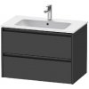 Duravit Ketho.2 - Umývadlová skrinka, 55x81x48 cm, 2 zásuvky, grafit mat K25263049490000