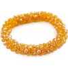 Náramok / gumička z brúsených korálikov oranžová 1ks
