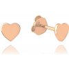 MINET Ružovo-zlaté minimalistické strieborné náušnice srdcia JMAN0409RE00