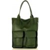 MAZZINI Kožená shopper kabelka | zelená s131c