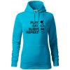 Stolný tenis - eat sleep - Mikina dámská Cape s kapucí - XS ( Svetlý tyrkys )