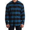 Burnside Pánska flanelová košeľa BU8210 Blue - Black -Checked S